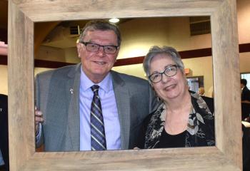 Deacon Carl and Peg Readinger of St. Joseph the Worker, Orefield enjoy celebrating the kickoff.