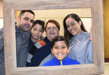 The Rodriguez family, parishioners of St. Paul, Allentown, enjoy the evening, from left, Alfred, Samuel, Seria, Matthew and Raysa.