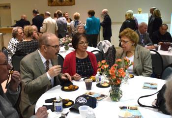 BAA supporters enjoy refreshments during the reception celebrating “Because We Are Catholic.”