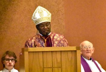 Cardinal Ribat preaches the homily at Holy Family during his pastoral visit to the United States.