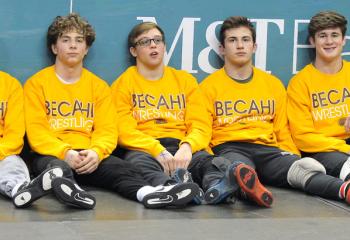 Pennsylvania state wrestling Class AAA medalists for Becahi are, from left: Matt Mayer, fourth at 113; Kenny Herrmann, second at 132; Ryan Anderson, first at 145; Cole Handlovic, fourth at 152, and Luca Frinzi, fourth at 160. 