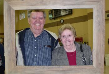 John and Mary Strauss, parishioners of Holy Cross, New Philadelphia, enjoy the celebratory evening.