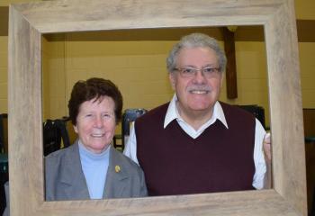 Sister of St. Joseph (SSJ) Mary Jane Dunleavy and Tony Pilo of St. Patrick, Pottsville enjoy the event.