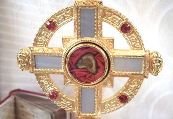 A fragment of St. John Neumann’s back bone was part of the relics on display and for veneration.