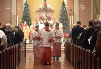 Altar servers at the Cathedral Christmas Mass.