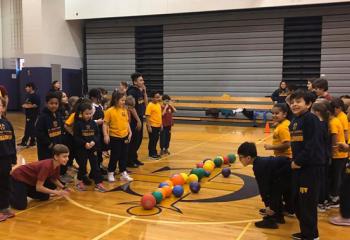 Students have a blast playing dodgeball at St. John Vianney Regional School, Allentown.