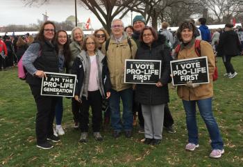 Riders of the bus from Immaculate Conception Parish, Douglassville. (Photo courtesy of Angela Peterson)