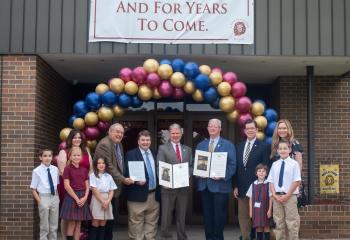 St. Jerome Regional School opened their doors to their 100th school year with some special guests