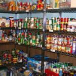 Pantry items in the Reading service office.