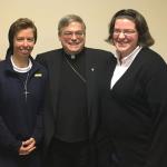Bishop Schlert visited The Villa Maria House of Studies at Immaculata University on November 11 where he saw two religious sisters that are in formation from the Diocese. Pictured left to right are: Postulant Rachael Wilson from Holy Guardian Angels in Reading, Bishop Schlert, and Temporary Professed Sr. Christina Marie Roberts from St. Columbkill in Boyertown.