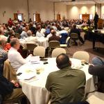 Father Larry Richards speaks to participants at Spirit 2013