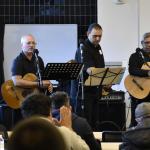 The Men’s Choir from Holy Infancy, Bethlehem leads worship and praise at the Spanish-speaking track.