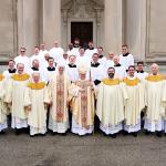 On Saturday May 4th, Bishop Alfred Schlert (center) celebrated Mass in St. Martin's Chapel at Saint Charles Borromeo Seminary for the Institution of the Ministry of Acolyte. 2nd Theology seminarians and candidates for Permanent Diaconate were installed including Philip Maas (second row far left).