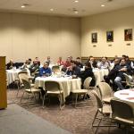 Seminarian Matthew Kuna talks to the Spanish group about vocations.