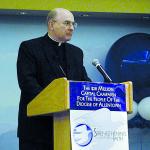 Bishop Cullen expresses gratitude for the generosity of diocesan parishioners at the Strengthening Our Future in Faith Block I Campaign Kick-Off Dinner May 27, 2003 at the Holiday Inn, Fogelsville.