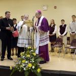 The Most Rev. Edward P. Cullen, D.D., Bishop of Allentown, dedicates the new Immaculate Conception Academy, Birdsboro, Jan. 28, 2004. 