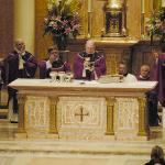 The Most Rev. Edward P. Cullen, D.D., Bishop of Allentown, celebrates Mass at the Cathedral of St. Catharine of Siena, Allentown, Feb. 10, 2008, marking the 10th anniversary of being installed Bishop of Allentown.